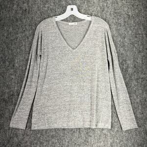 Rag Bone Sweater Womens Small Gray V‎ Neck Theo Long-Sleeve V-Neck Tee